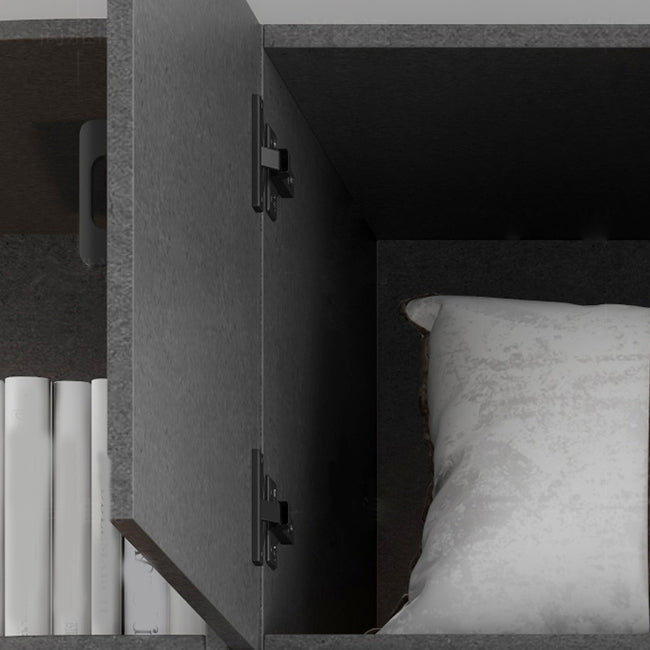 Modern Sliding Door Wardrobe for Bedroom Gray Manufactured Wood Cabinet