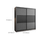Modern Sliding Door Wardrobe for Bedroom Gray Manufactured Wood Cabinet
