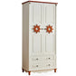 Hinged Wardrobe Cabinet with Legs Coastal Wooden Wardrobe Armoire 37"L x 23"W x 82"H White-Brown Clearhalo 'Armoires & Wardrobes' 'armoires_wardrobes' 'Bedroom Furniture' 'furn' 'furn_armoires_wardrobes' 'Furniture' 6388085