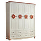 Hinged Wardrobe Cabinet with Legs Coastal Wooden Wardrobe Armoire 68.5"L x 23"W x 82"H White-Brown Clearhalo 'Armoires & Wardrobes' 'armoires_wardrobes' 'Bedroom Furniture' 'furn' 'furn_armoires_wardrobes' 'Furniture' 6388086