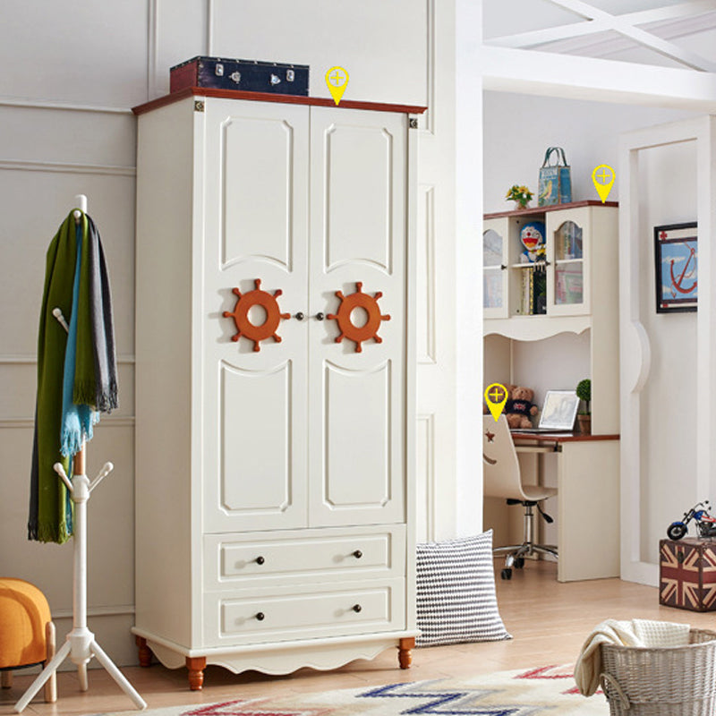Hinged Wardrobe Cabinet with Legs Coastal Wooden Wardrobe Armoire Clearhalo 'Armoires & Wardrobes' 'armoires_wardrobes' 'Bedroom Furniture' 'furn' 'furn_armoires_wardrobes' 'Furniture' 6388087