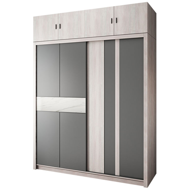 Sliding Wardrobe Closet with Shelves Modern Wardrobe Armoire Armories & Top Cabinet Clearhalo 'Armoires & Wardrobes' 'armoires_wardrobes' 'Bedroom Furniture' 'furn' 'furn_armoires_wardrobes' 'Furniture' 6388104