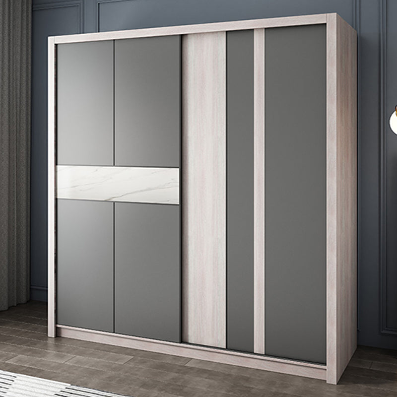 Sliding Wardrobe Closet with Shelves Modern Wardrobe Armoire Clearhalo 'Armoires & Wardrobes' 'armoires_wardrobes' 'Bedroom Furniture' 'furn' 'furn_armoires_wardrobes' 'Furniture' 6388106