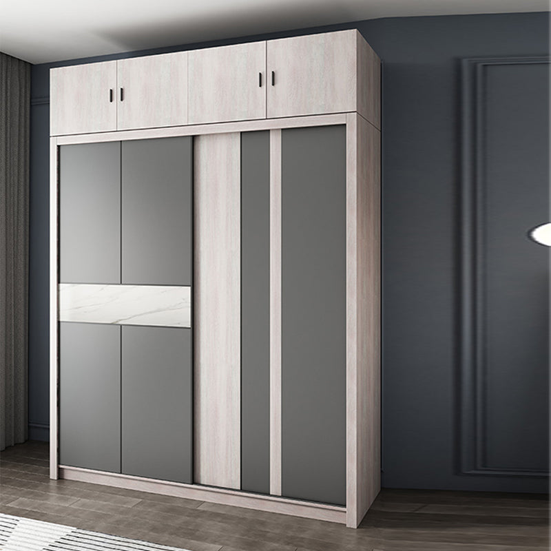 Sliding Wardrobe Closet with Shelves Modern Wardrobe Armoire Clearhalo 'Armoires & Wardrobes' 'armoires_wardrobes' 'Bedroom Furniture' 'furn' 'furn_armoires_wardrobes' 'Furniture' 6388107