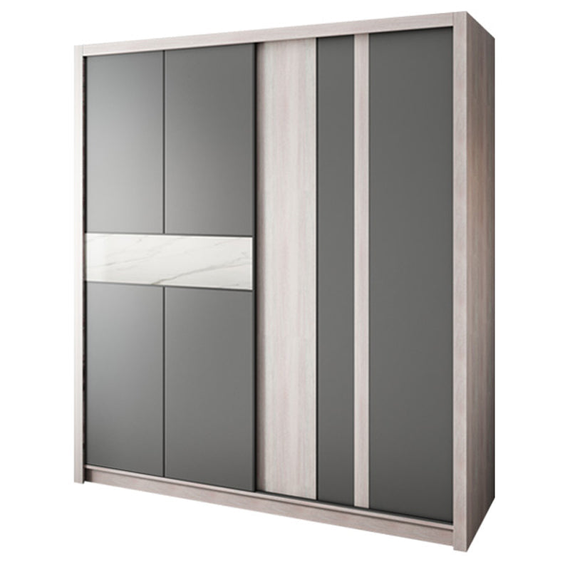 Sliding Wardrobe Closet with Shelves Modern Wardrobe Armoire Armoires & Wardrobes Clearhalo 'Armoires & Wardrobes' 'armoires_wardrobes' 'Bedroom Furniture' 'furn' 'furn_armoires_wardrobes' 'Furniture' 6388109