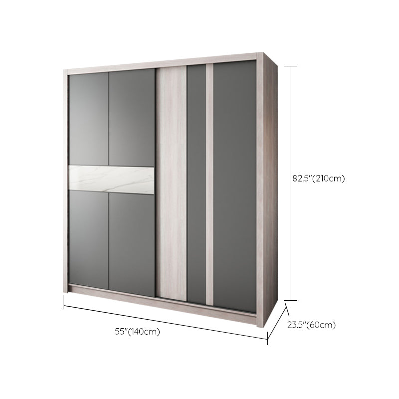 Sliding Wardrobe Closet with Shelves Modern Wardrobe Armoire Clearhalo 'Armoires & Wardrobes' 'armoires_wardrobes' 'Bedroom Furniture' 'furn' 'furn_armoires_wardrobes' 'Furniture' 6388114