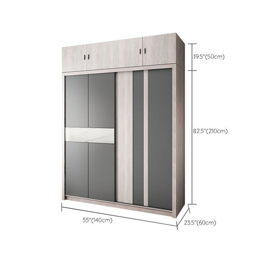 Sliding Wardrobe Closet with Shelves Modern Wardrobe Armoire Clearhalo 'Armoires & Wardrobes' 'armoires_wardrobes' 'Bedroom Furniture' 'furn' 'furn_armoires_wardrobes' 'Furniture' 6388119