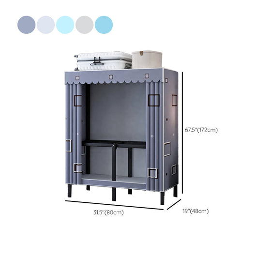 Contemporary Wardrobe Armoire with Shelves Steel Wardrobe Cabinet