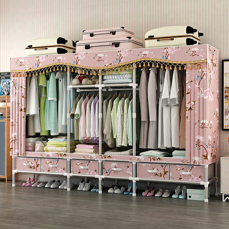 Armoire d'armoire en acier avec étagères Armoire de garde-robe moderne avec tiroir