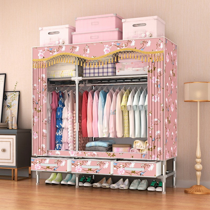 Armoire d'armoire en acier avec étagères Armoire de garde-robe moderne avec tiroir