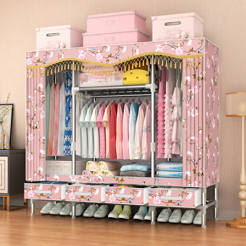 Armoire d'armoire en acier avec étagères Armoire de garde-robe moderne avec tiroir