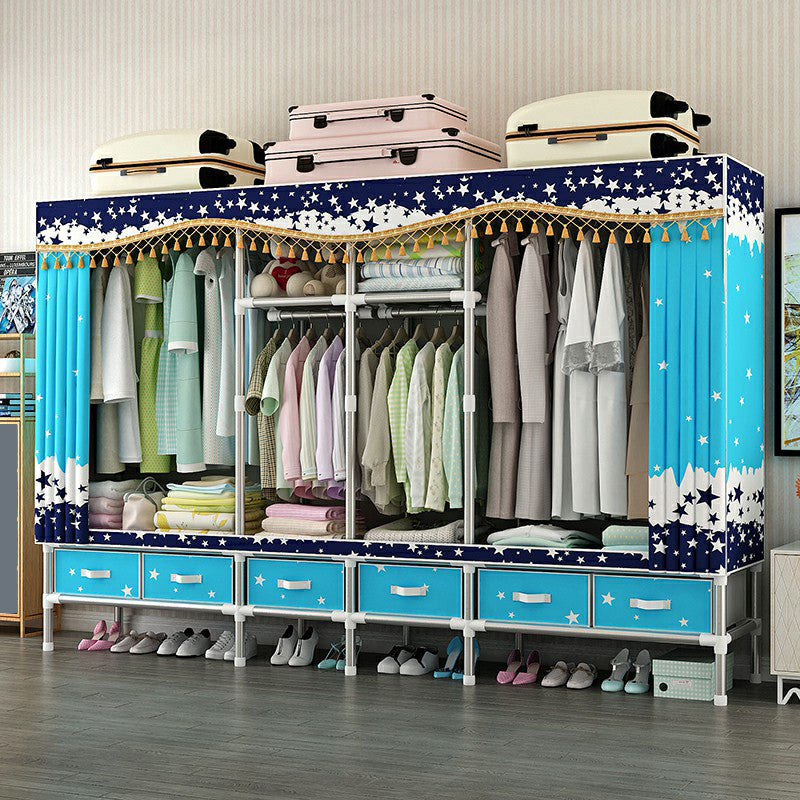 Armoire d'armoire en acier avec étagères Armoire de garde-robe moderne avec tiroir