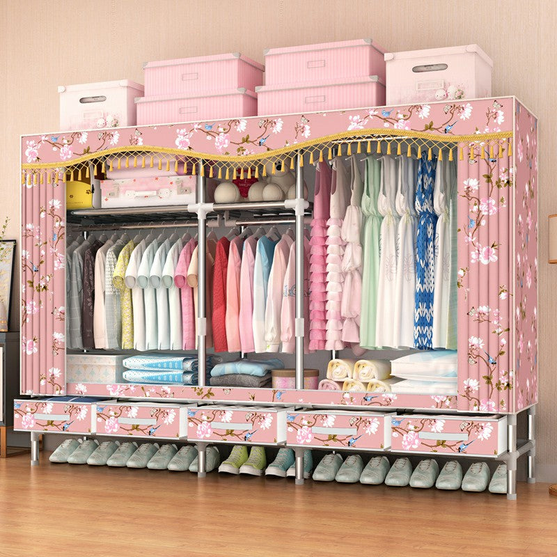 Armoire d'armoire en acier avec étagères Armoire de garde-robe moderne avec tiroir