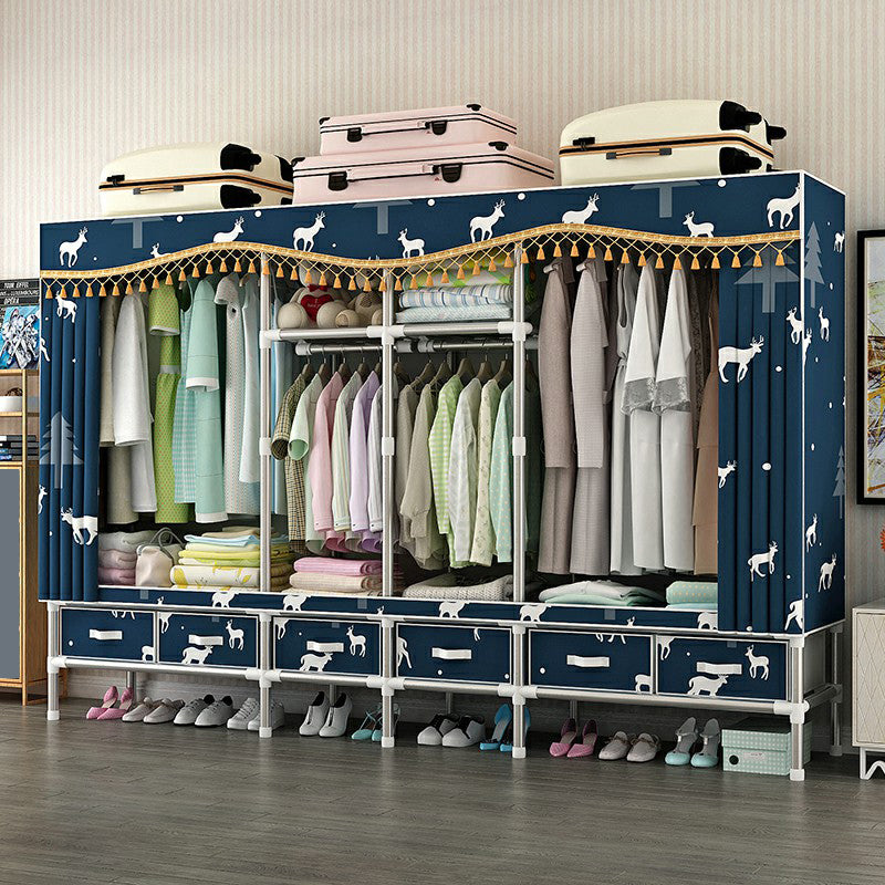 Armoire d'armoire en acier avec étagères Armoire de garde-robe moderne avec tiroir