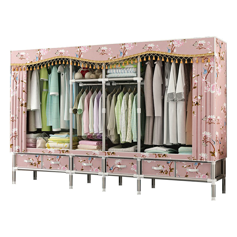 Armoire d'armoire en acier avec étagères Armoire de garde-robe moderne avec tiroir