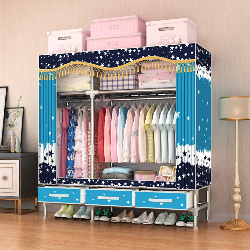 Armoire d'armoire en acier avec étagères Armoire de garde-robe moderne avec tiroir