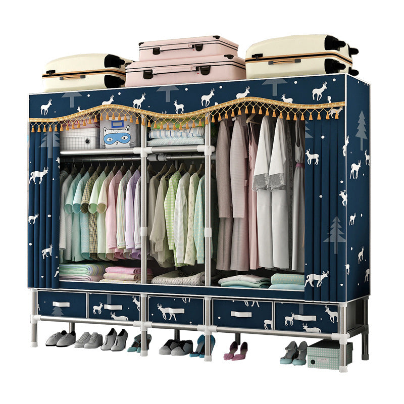 Armoire d'armoire en acier avec étagères Armoire de garde-robe moderne avec tiroir