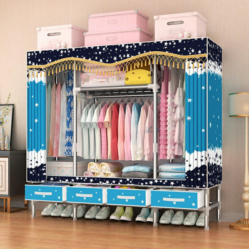 Armoire d'armoire en acier avec étagères Armoire de garde-robe moderne avec tiroir