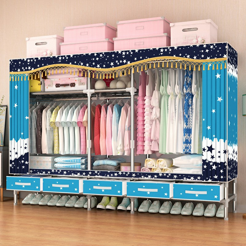 Armoire d'armoire en acier avec étagères Armoire de garde-robe moderne avec tiroir