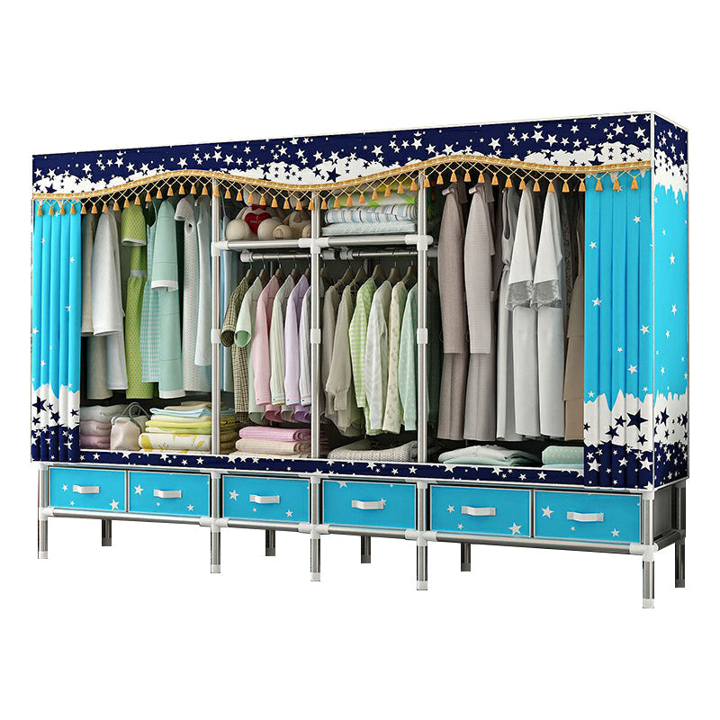 Armoire d'armoire en acier avec étagères Armoire de garde-robe moderne avec tiroir