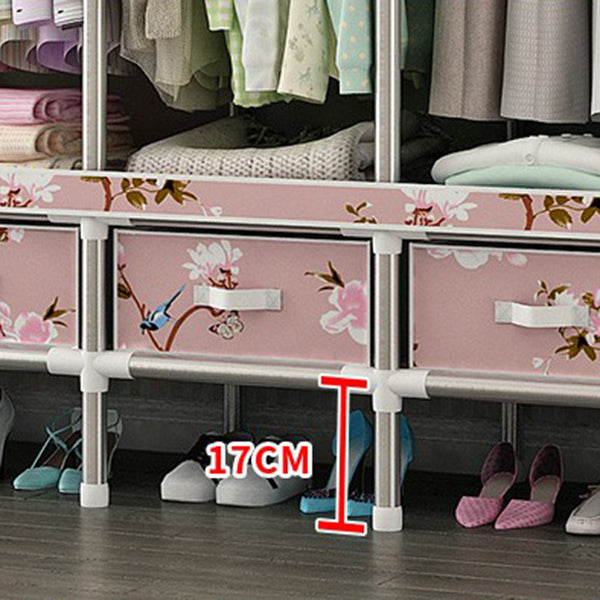 Armoire d'armoire en acier avec étagères Armoire de garde-robe moderne avec tiroir