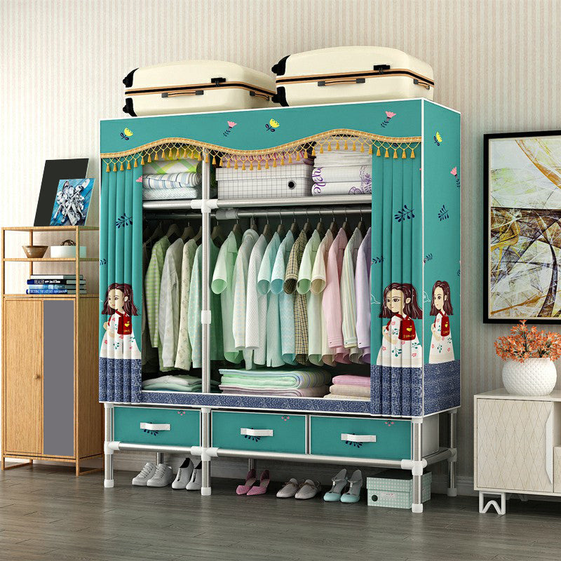 Armoire d'armoire en acier avec étagères Armoire de garde-robe moderne avec tiroir