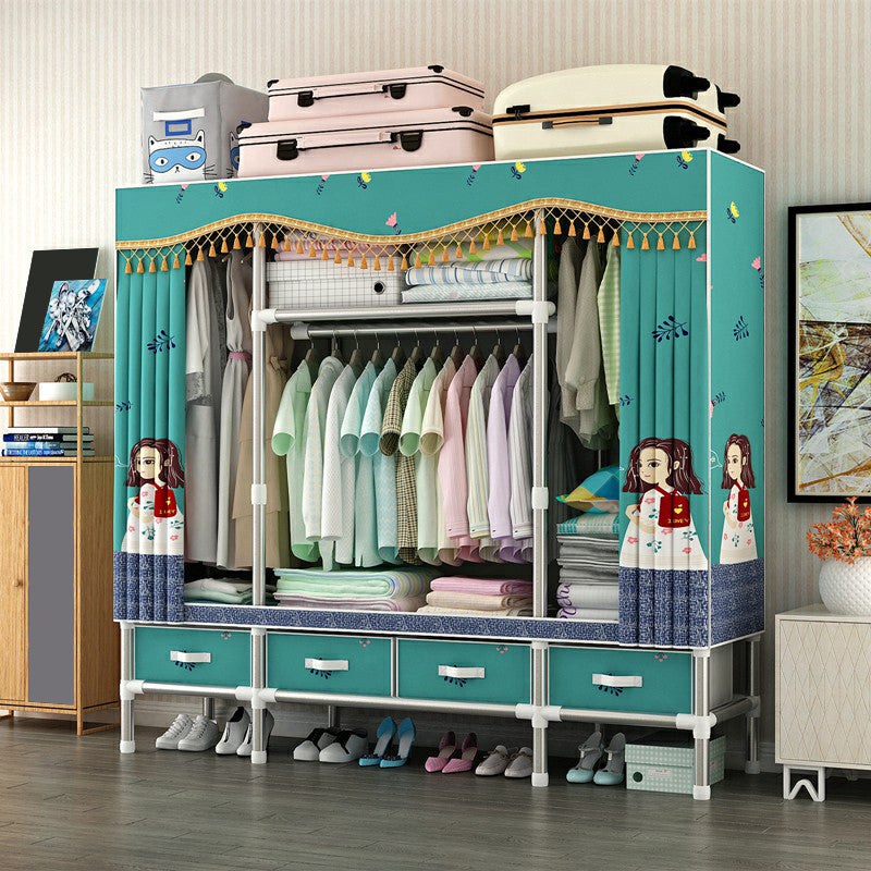 Armoire d'armoire en acier avec étagères Armoire de garde-robe moderne avec tiroir