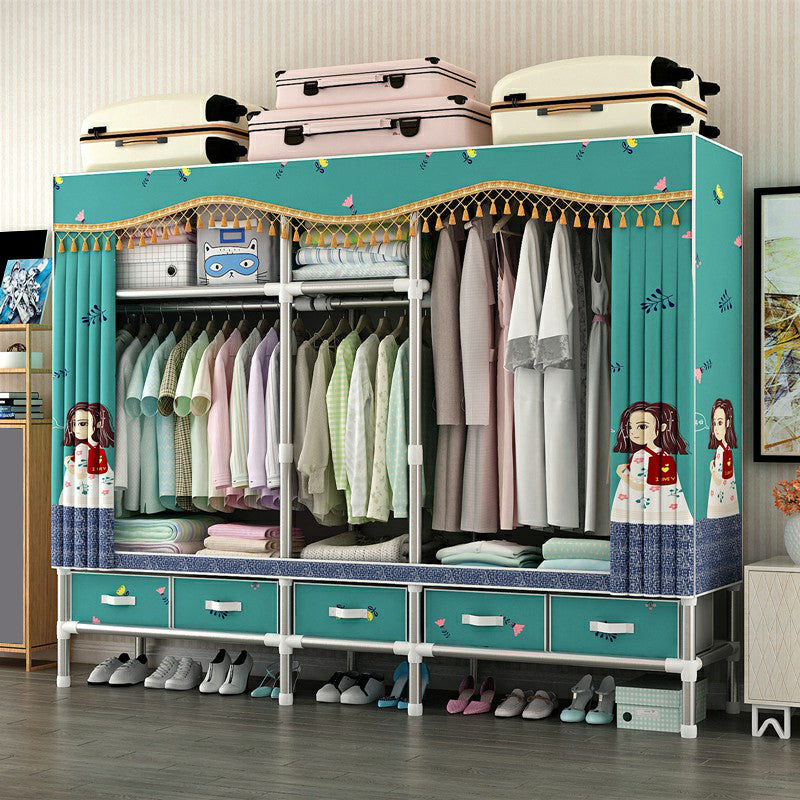 Armoire d'armoire en acier avec étagères Armoire de garde-robe moderne avec tiroir