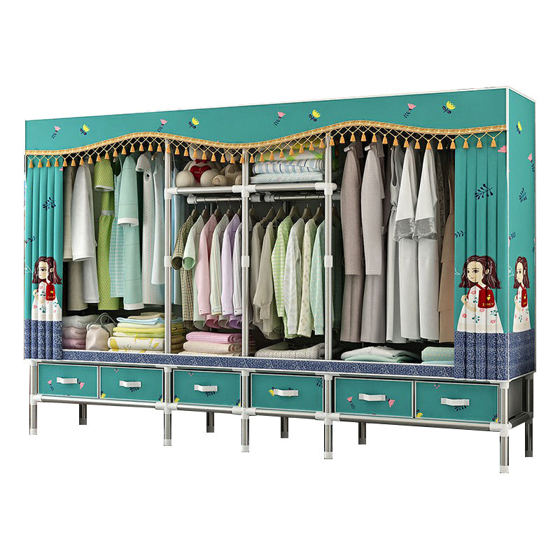 Armoire d'armoire en acier avec étagères Armoire de garde-robe moderne avec tiroir