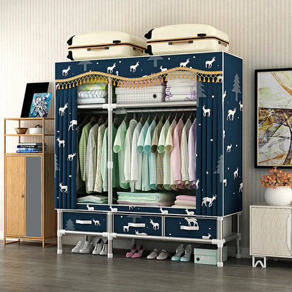 Armoire d'armoire en acier avec étagères Armoire de garde-robe moderne avec tiroir