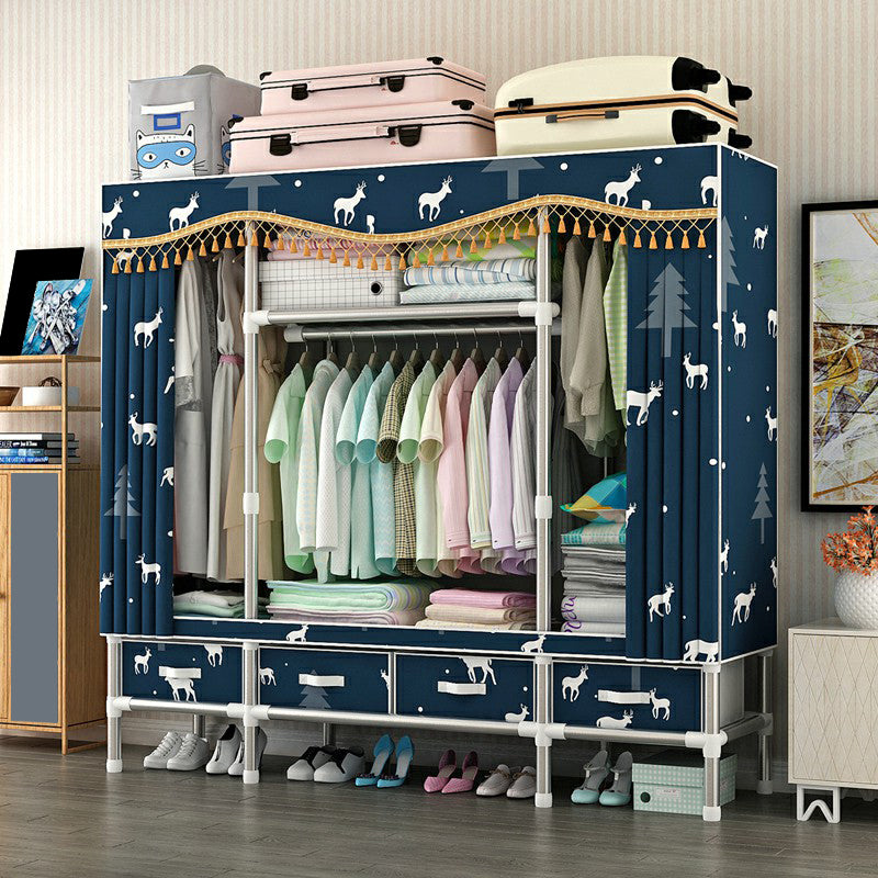 Armoire d'armoire en acier avec étagères Armoire de garde-robe moderne avec tiroir