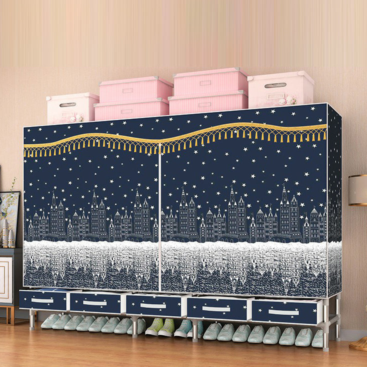 Armoire d'armoire en acier avec étagères Armoire de garde-robe moderne avec tiroir