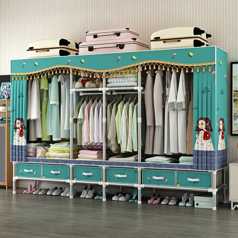 Armoire d'armoire en acier avec étagères Armoire de garde-robe moderne avec tiroir