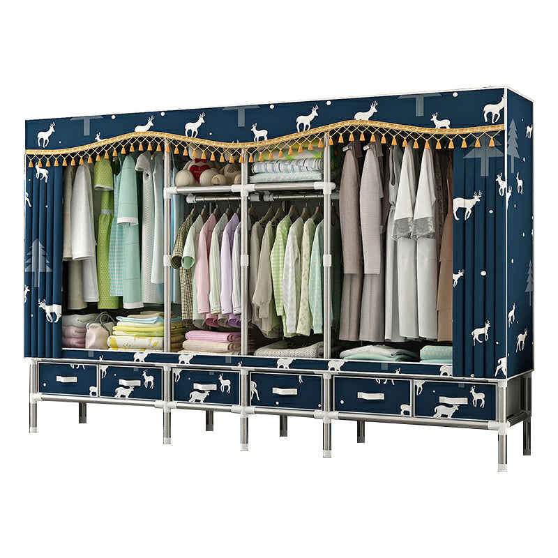 Armoire d'armoire en acier avec étagères Armoire de garde-robe moderne avec tiroir