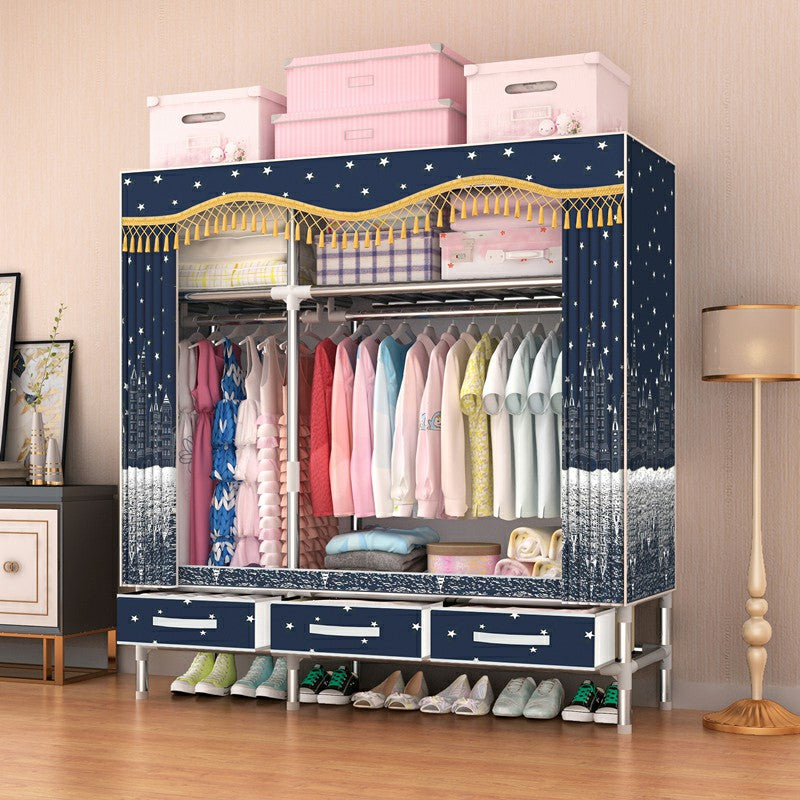 Armoire d'armoire en acier avec étagères Armoire de garde-robe moderne avec tiroir