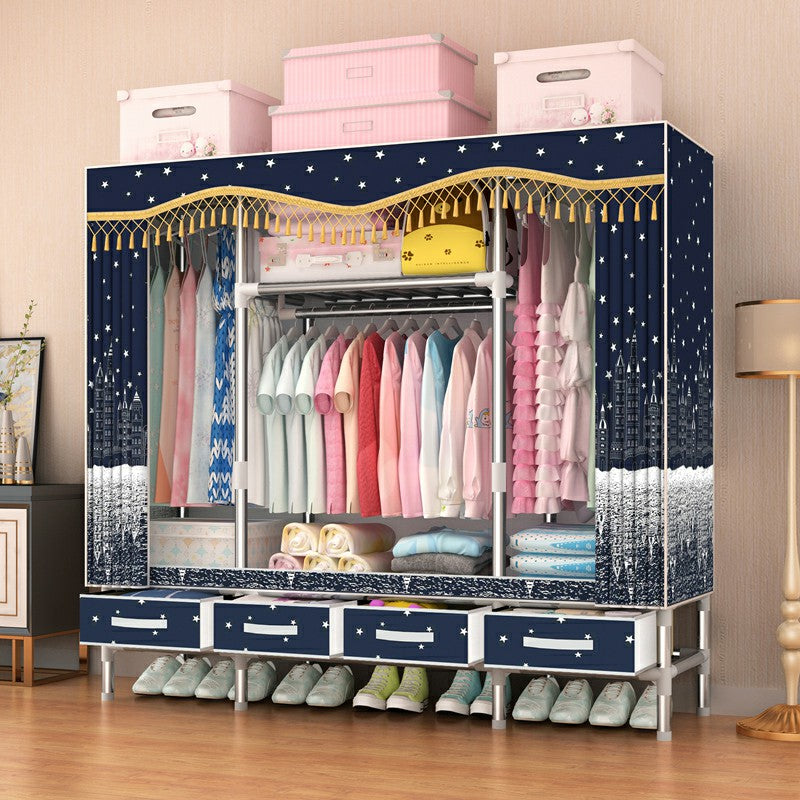 Armoire d'armoire en acier avec étagères Armoire de garde-robe moderne avec tiroir