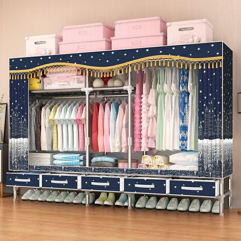 Armoire d'armoire en acier avec étagères Armoire de garde-robe moderne avec tiroir