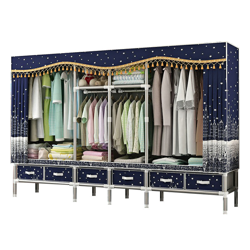 Armoire d'armoire en acier avec étagères Armoire de garde-robe moderne avec tiroir