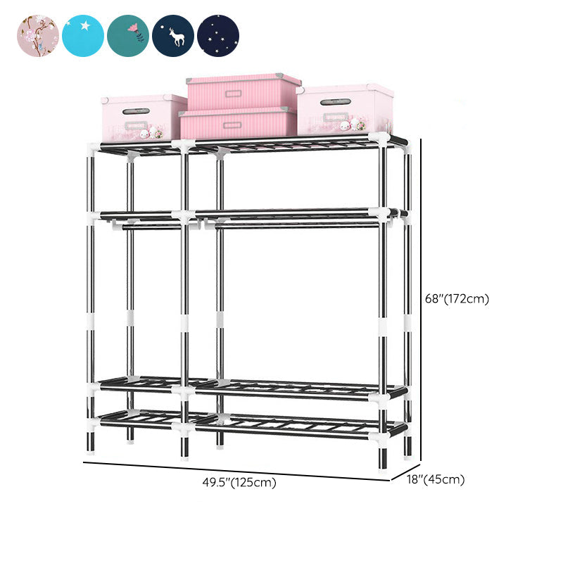 Armoire d'armoire en acier avec étagères Armoire de garde-robe moderne avec tiroir
