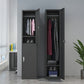 Steel Storage Cabinet Industrial Hinged Wardrobe Armoire for Home
