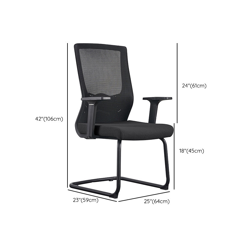 Contemporary Chrome Frame Arm Chair High Back Office Desk Chair Clearhalo 'furn' 'furn_office_chair' 'Furniture' 'Office Chairs' 'Office Furniture' 'office_chair' 6388245