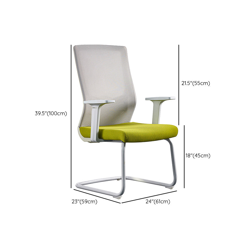 Contemporary Arm Chair No Wheels with Breathable AirGrid Seat and Back Desk Chair Clearhalo 'furn' 'furn_office_chair' 'Furniture' 'Office Chairs' 'Office Furniture' 'office_chair' 6388255