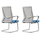 Modern White Frame Office Chair Mid-Back Mesh Chair with Armrest