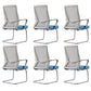 Modern White Frame Office Chair Mid-Back Mesh Chair with Armrest