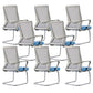 Modern White Frame Office Chair Mid-Back Mesh Chair with Armrest