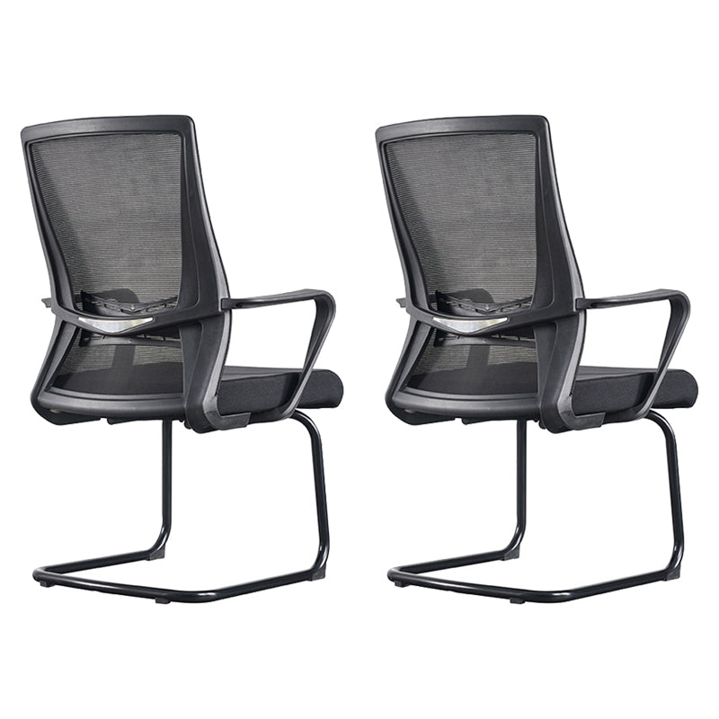 Black Mid-Back Office Chair Mesh Chair with Armrest Desk Chair 2 Piece Set Clearhalo 'furn' 'furn_office_chair' 'Furniture' 'Office Chairs' 'Office Furniture' 'office_chair' 6388268