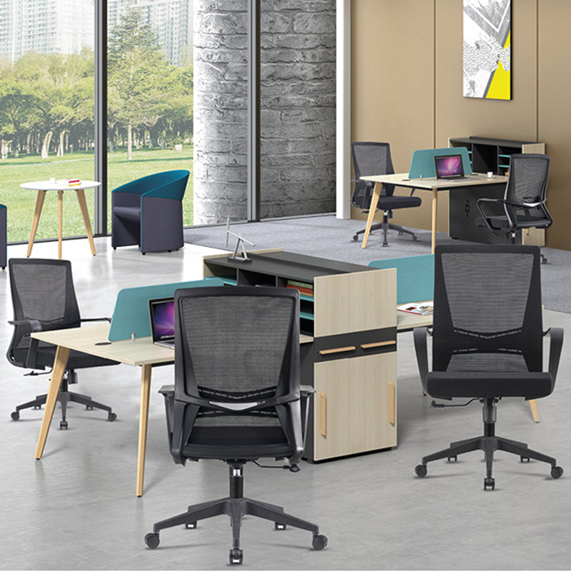Black Mid-Back Office Chair Mesh Chair with Armrest Desk Chair Clearhalo 'furn' 'furn_office_chair' 'Furniture' 'Office Chairs' 'Office Furniture' 'office_chair' 6388269