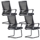 Black Mid-Back Office Chair Mesh Chair with Armrest Desk Chair 4 Piece Set Clearhalo 'furn' 'furn_office_chair' 'Furniture' 'Office Chairs' 'Office Furniture' 'office_chair' 6388270