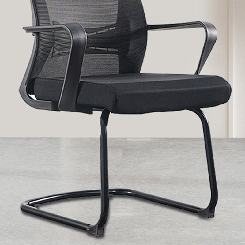 Black Mid-Back Office Chair Mesh Chair with Armrest Desk Chair Clearhalo 'furn' 'furn_office_chair' 'Furniture' 'Office Chairs' 'Office Furniture' 'office_chair' 6388273
