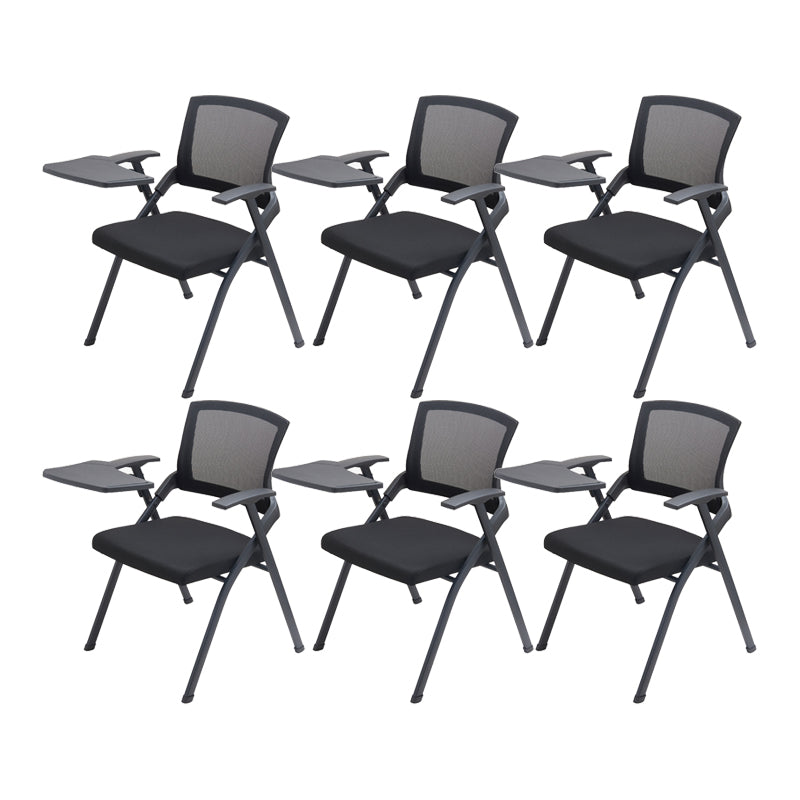 21" Wide Contemporary Desk Chair Black Low Back Conference Chair With Writing Pad 6 Piece Set Clearhalo 'furn' 'furn_office_chair' 'Furniture' 'Office Chairs' 'Office Furniture' 'office_chair' 6388278